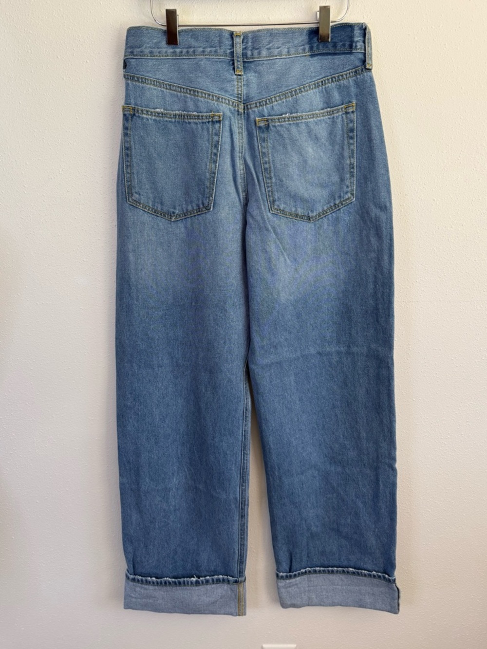 ÉTICA Light Wash Straight Crop Jeans Size 27 High Rise Cuffed Made in USA